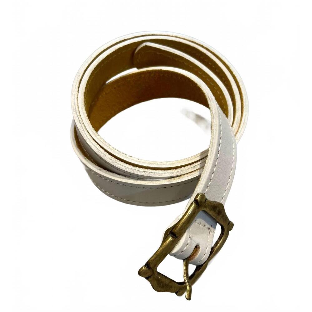NEW KIM WHITE HANDBAGS & BELTS women's mini picture frame belt in white